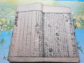 字汇（全12册，明代刻本，梅膺祚著，包老保真），宣纸线装本，尺寸27*17厘米，有些虫蛀，全套共缺10张左右