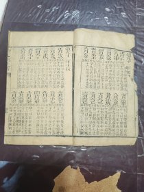 清木刻本《御定万年书》二本一套齐二本连页码。缺道光6年到道光9年二页。开本：17.2/11.5C/2/2