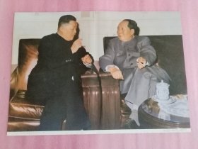 摄影年画；1960年毛主席和贺龙同志在一起