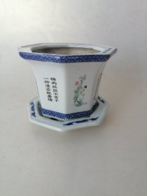 老花盆，梅兰竹菊，几乎全新