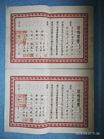 1950年北京市结婚证书