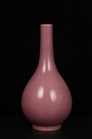 清应德轩博古制-红釉胆瓶