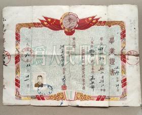 1956年 毕业证书(毕业后到浦江中山中学上学)