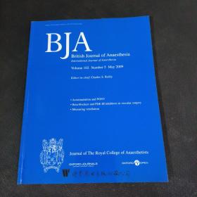 BJA: British Journal of Anaesthesia 医学学术麻醉外科原版外文英文学术论文期刊杂志2009年5月102卷585-728