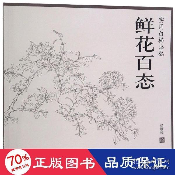 鲜花百态实用白描画稿 