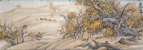 赵天平 号“独行”，“静心堂主人”，陕西省汉中人，生于1965年10月15日。少年时期的顽皮小子，总爱在公路边，墙壁上，山崖，刻画。天生对绘画情有独钟，确定了他漫长的艺术人生。沙漠胡杨《240*85cm》