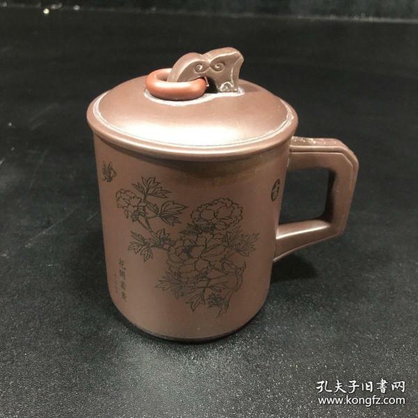 紫砂茶杯  花好月圆