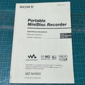 SONY Portable MiniDisc Recorder MZ-N900 说明书【英文版】