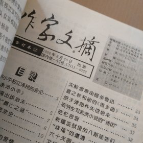 作家文摘 合订本（1998年18.19.20.21.22.23.24.25.26.27.28）共计11本