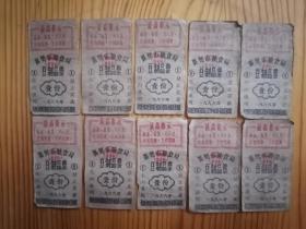 1968年襄樊市粮食局豆制品票（壹份）（最高指示）10张