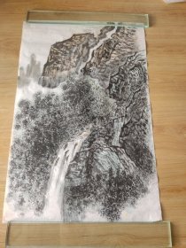 画家手绘山水画作品保真迹.，可惜没有落款，05