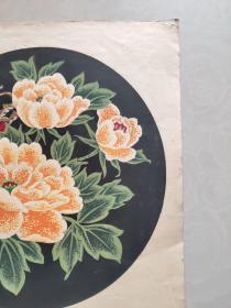 漆画 “嵌粉牡丹宫灯纹”合盘(原稿)