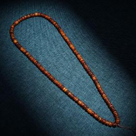 珍品旧藏西藏收罕见骨头108粒 念珠 重66克  合并长40厘米 珠子直径1.0厘米