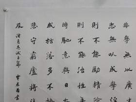 保真书画，陕西名家，宝鸡市书法家协会常务副主席，贾家宝（若愚）六尺整纸魏碑书法《诸葛亮诫子书》一幅，纸本托片，尺寸97×180cm，带有作者合影。