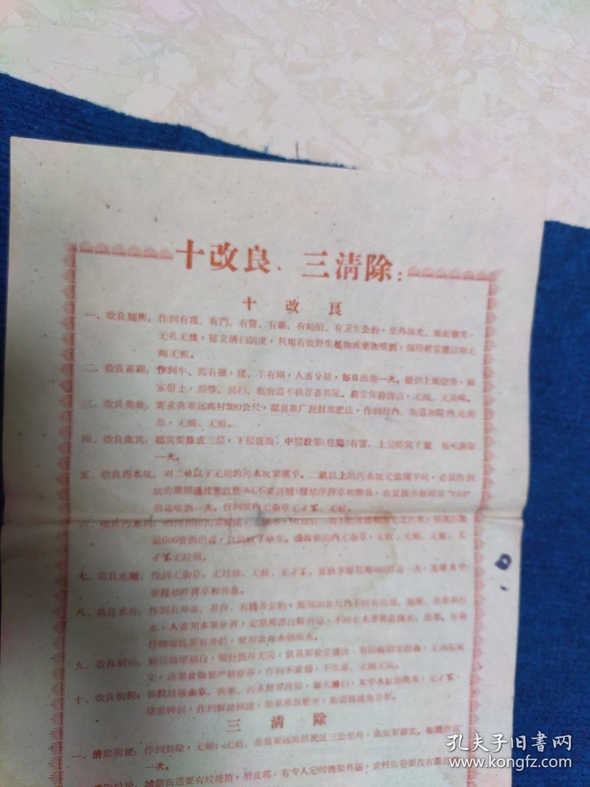 爱国卫生运动“十改良、三清除”（59年）