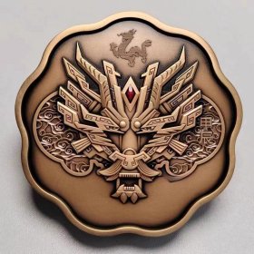 2024年梅花龙纪念章 生肖龙纪念铜章 直径60 原盒证