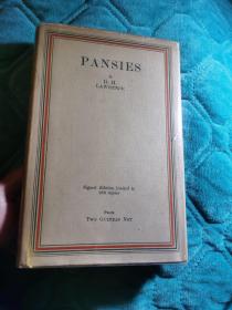 20世纪英国小说家、批评家、诗人、画家戴维·赫伯特·劳伦斯（D. H.Lawrence，1885年9月11日~1930年3月2日）诗集《三色紫罗兰》初版1929年限量编号本手工纸印刷装帧精美毛边本