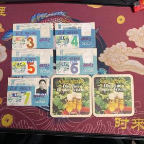 90年代北京汽车月票加两张啤酒卡片