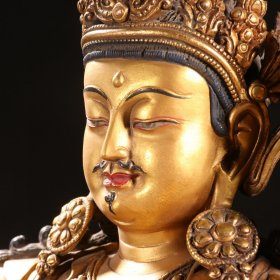 明 铜鎏金佛母造像