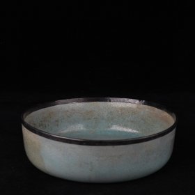 宋清凉寺汝窑玛瑙釉镶锡口平底洗