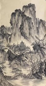 大六尺仿古山水 精品 萧寺图