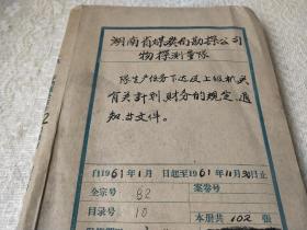 1961年~湖南省煤炭局勘探公司物探测量队【生产任务下达及上级计划、财务规定、通知等史料】102张合订