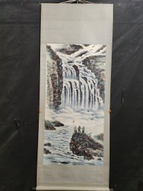 手绘四尺中堂山水