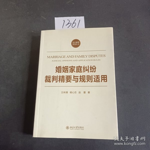 法官裁判智慧丛书：婚姻家庭纠纷裁判精要与规则适用