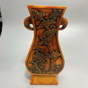 仿蜜蜡扁花瓶摆件 尺寸如图