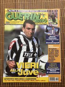 原版足球杂志 意大利体育战报2000 30期 附努诺戈麦斯 泽曼大幅双面海报