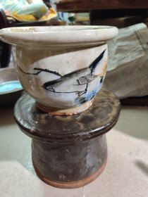 557.民国广东省潮汕花鸟瓷花盆。