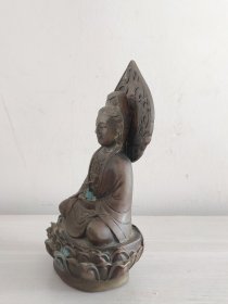 背云观音菩萨铜坐像3145