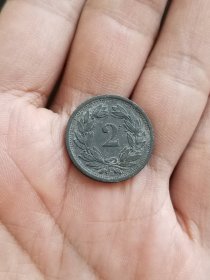 瑞士1943年2分锌币 品相如图，比较少见，保真，包挂号，非假不退