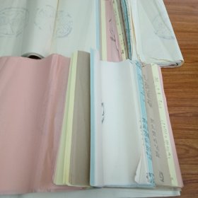 老宣纸；高级彩宣洒金瓦当7言宣纸196张
