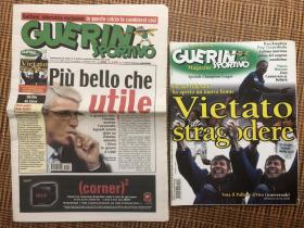 原版足球杂志 意大利体育战报2001 48期 附一份报纸
