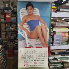1991年美女挂历 铃木京香性感泳装挂历 【 正版品相好 实拍如图 】