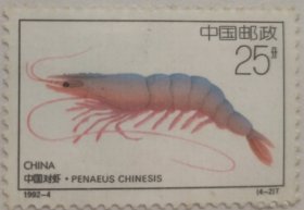 《近海养殖》特种邮票之“中国对虾”