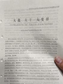 铅印件：《大批 大干 大变样一我们是怎样向“洋”设备开刀，开创生产新局面的》【有装订眼，品如图】