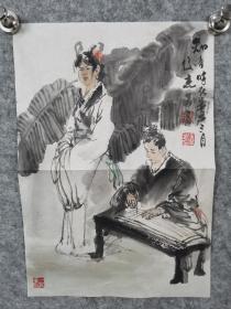 王俊杰教授国画作品
尺寸：23*34cm

王俊杰 教授 研究生导师
西北大学中国画研究院画家
中国美术家协会会员
国家一级美术师
中国人民大学艺术学院王俊杰工作室导师
中国国家画院访问学者

出版有《王俊杰画集》《王俊杰中国画集》《中国美术大系—王俊杰》《当代中国人物画名家精品.王俊杰水墨人物》《中国传统与精神研究》《秦风墨韵—西部人文风情绘画研究与创作》等专著，专辑和合集共计180余册。