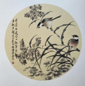 许国营老师精品卡纸写意花鸟画-三