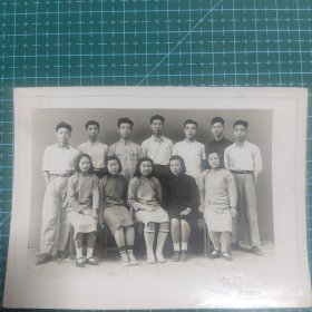 052老黑白照片 民国老照片 集体学习小组各组员合照 1949