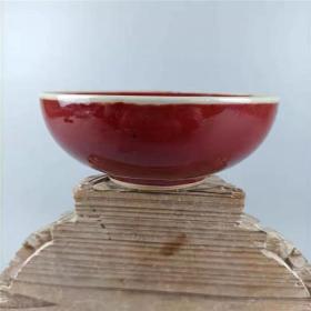 祭红釉碗