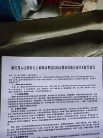 湖北省人民政府关于加强新型冠状病毒感染的肺炎防挖工作的通告，95品。每份20元