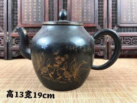 挂釉紫砂壶