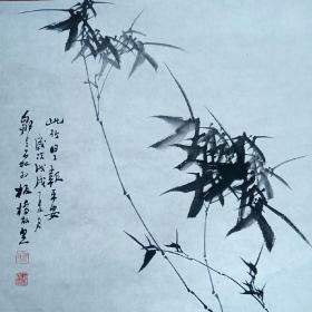 邹昌霖，号绿筠轩主，1966年生，江苏省兴化人，江苏省书法家协会会员，泰州市花鸟画研究会理事、扬州八怪书画院特聘画家，兴化市书画院副院长。自幼喜爱书画，书法四体皆能，尤工篆隶，篆刻初以汉印为宗，继习古玺以及明清流派印章，化古为今，数十年寒暑不缀，作品力求古朴典雅，宽博从容。国画以乡贤板桥先生为楷模，得其三昧。墨竹一幅43x43纸本软片。保真包退。