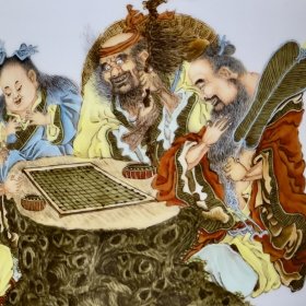 清乾隆珐琅彩八仙人物纹笔筒 18/22厘米