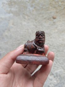 清代木狮印章