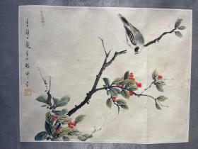 颜伯龙  花鸟镜心，国画作品