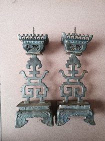 方形老锡烛台（重1340克）