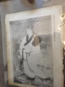 （建2柜五002）：清代玻璃版画册中的画页，《唐吴道子画佛》（绢本着色彰德天甯寺藏第三册，31*22）